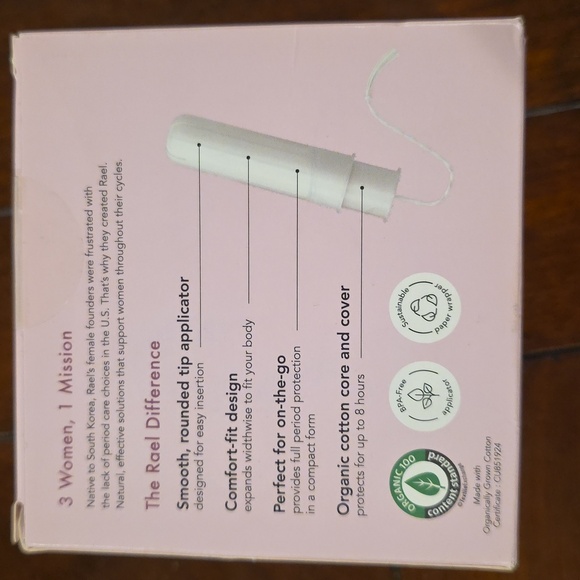 (J33) Rael Tampons Made With Organic Cotton 18 Count Super - Picture 2 of 4